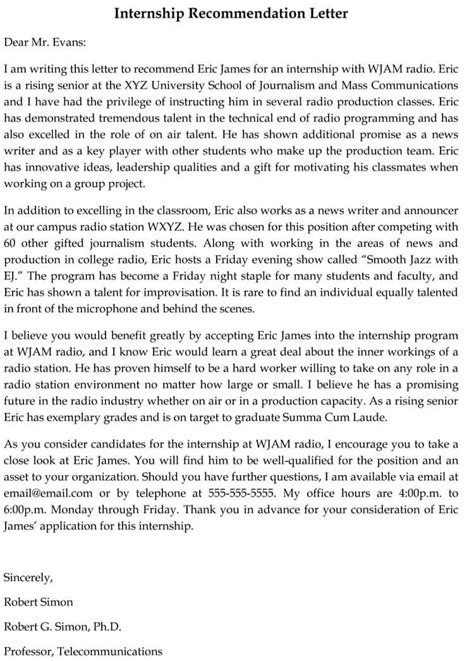 (if the employer granted your request verbally, use the email to confirm that, and thank the employer.) be familiar with guidance provided to employers on providing a reasonable amount of time for a job candidate to make a decision. 15+ Sample Recommendation Letters for Internship (and ...