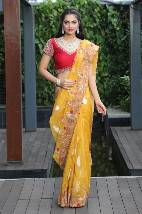 Nirmal Creations Best And Pure Yellow Zari Woven Saree And Blouse Piece