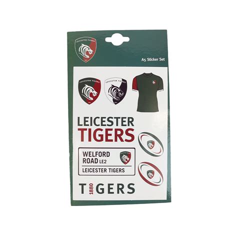 Official Leicester Tigers Club Shop A5 Sticker Set