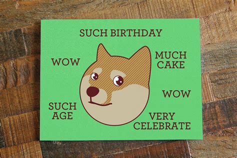 Funny Birthday Card Doge Such Birthday Internet Meme