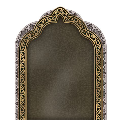 Floral Pattern Persian Mehrab Frame With In Traditional Tazhib Style