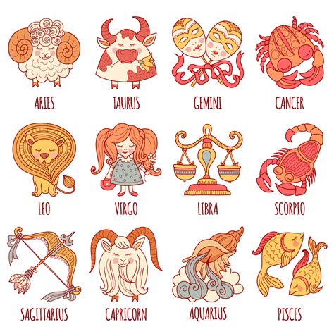 Vector Set Illustrations And Icons Of Zodiac Symbol Svg Etsy Zodiac