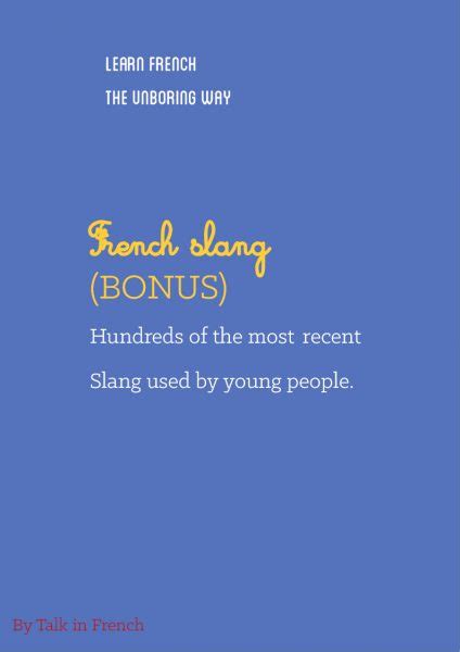 French Slang Talk In French