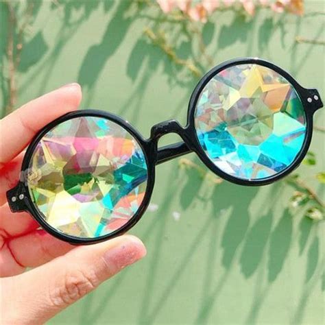 motley crystal glasses holographic glasses kaleidoscope glasses festival