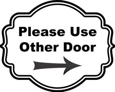 Please Use Other Door With Arrow Decal Sign For Store Vinyl Etsy