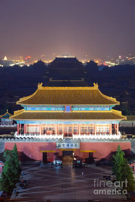 Forbidden City At Night Beijing China Photograph By Matteo