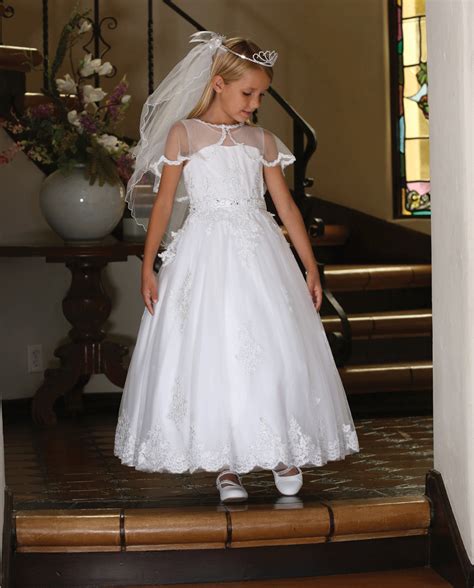 Gorgeous Satin First Communion Dress With Removable Cape Buy First