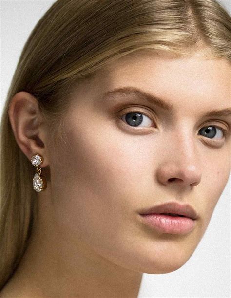 Caroline Svedbom Mini Drop Earrings Gold Vintage Rose