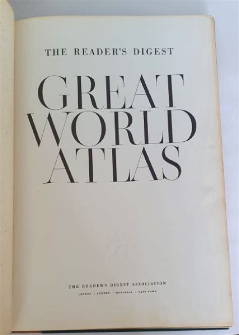 Atlas Svijeta The Readers Digest Great World Atlas