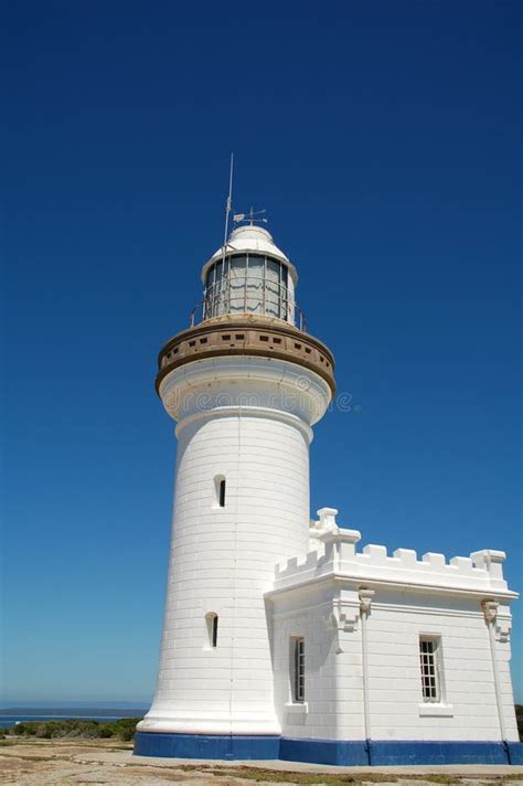 Lighthouse In Blue Sky Stock Photo Image Of Unique White 8754888