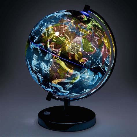 2 In 1 World Map And Constellation Globe 地球儀 ガラス彫刻 ガラス玉