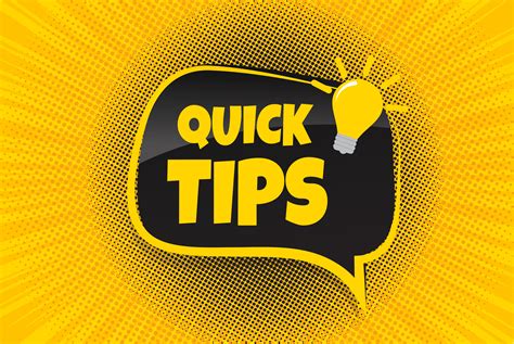 Quick Tips badge, banner vector with light bulb and speech bubble ...