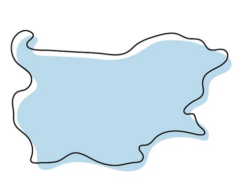 Premium Vector Stylized Simple Outline Map Of Bulgaria Icon Blue