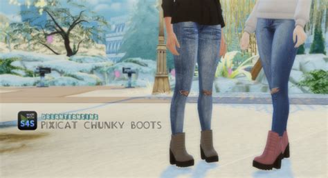 My Sims 4 Blog Ts3 Pixicat Chunky Boots Conversion By