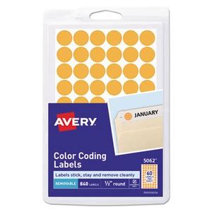 Avery Handwrite Only Self Adhesive Removable Round Color Coding Labels