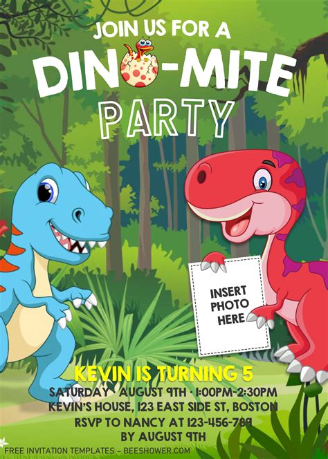 Dinosaur Invitation Templates Editable Docx Dinosaur Invitations
