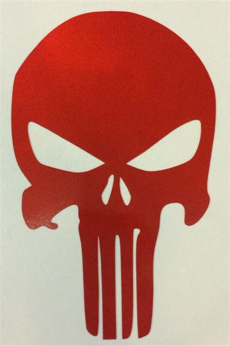 Reflective Punisher Red Skull Decal