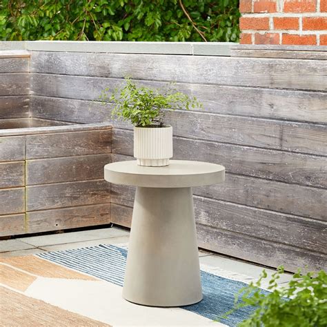 Outdoor Concrete Side Tables For Patio Concrete And Wood Outdoor Side