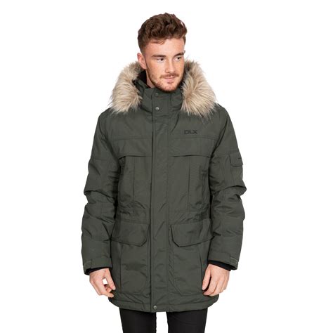 Dlx Mens Waterproof Down Parka Jacket Padded Outdoor Winter Coat