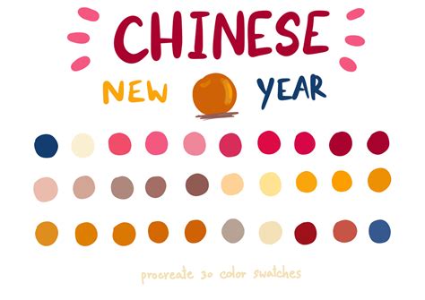 Chinese New Year Procreate Color Palette Illustration Par Wanida Toffy