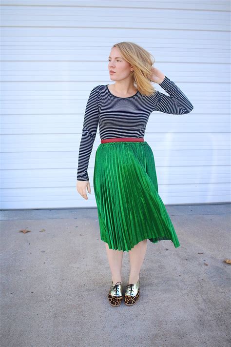 How I Wore A Pleated Metallic Skirt Its Pam Del