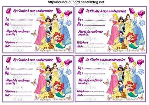 Carte anniversaire invitation d'anniversaire gratuite à. Etiquettes invitations Princesses pour anniversaire
