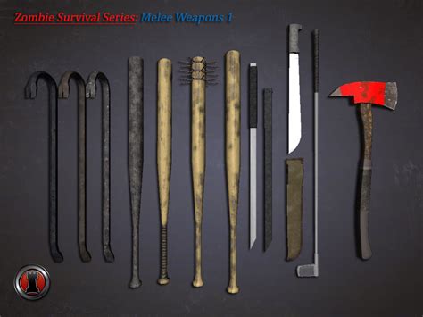 3D model Zombie Survival Series - Melee Weapons 1 VR / AR / low-poly ...