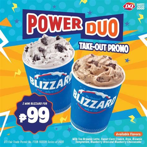 Dairy Queen Get 2 Mini Blizzard For ₱99 Deals Pinoy Food Graphic