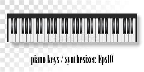 Vector Illustration Of Realistic Piano Keystop View Of Realistic