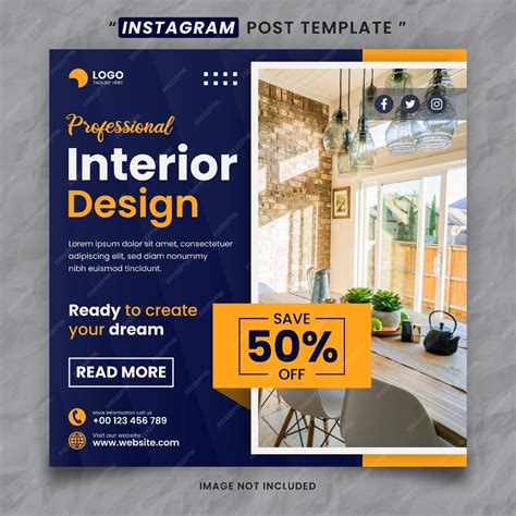 Premium Vector Interior Design Media Social Post Template