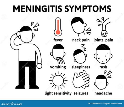 Síntomas De Meningitis Infografía Médica Afiche De Información Con