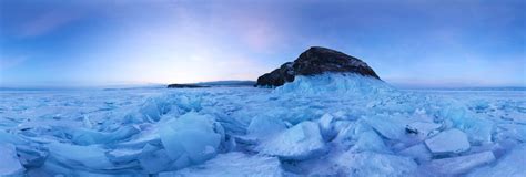 Ice Hummocks Field Of Lake Baikal At The On Olkhon Island Spherical
