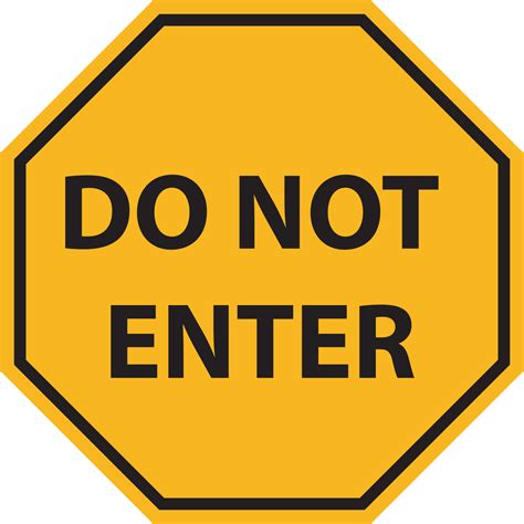 Traffic Sign Do Not Enter Yellow Color Flat Icon 22177033 Vector Art At