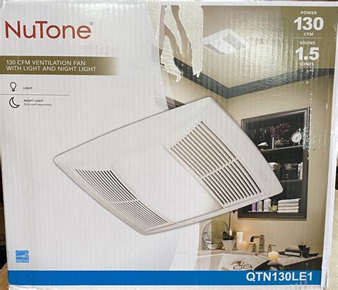 130 Cfm Exhaust Fan With Light And Night Light Qtn130le1 Nutone Qt