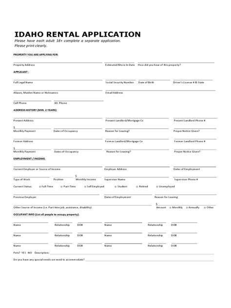 Idaho Rent And Lease Template Free Templates In PDF Word Excel To Print
