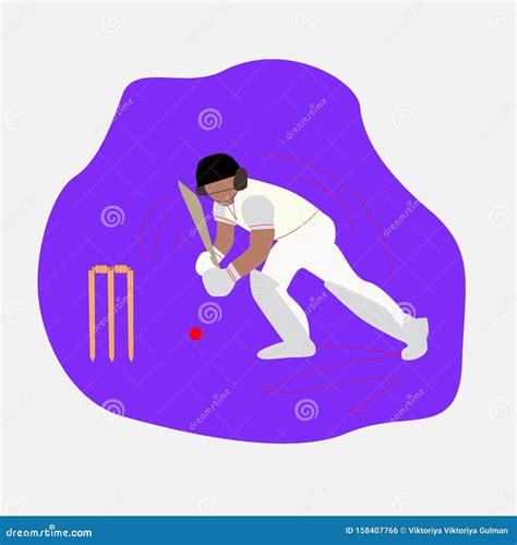 Illustration Of Batsman Playing Cricket Championship Sports Stock