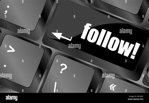 Social Media Or Social Network Concept Keyboard With Follow Button