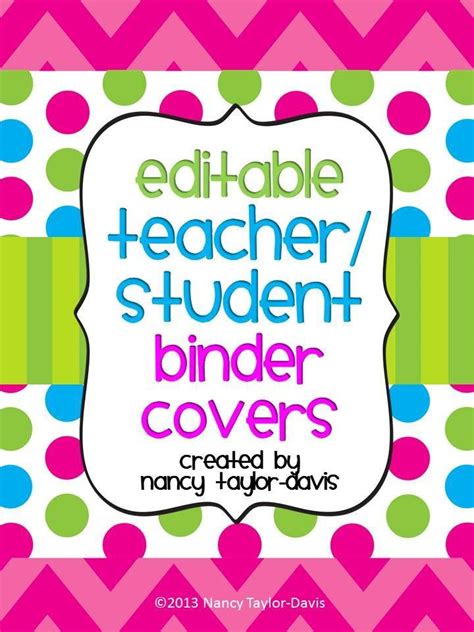 Editable Binder Covers And Spines Teacher And Student Binder Covers