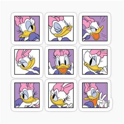 The Many Emotions Of Daisy Duck Sticker For Sale By Kosherdesktop24