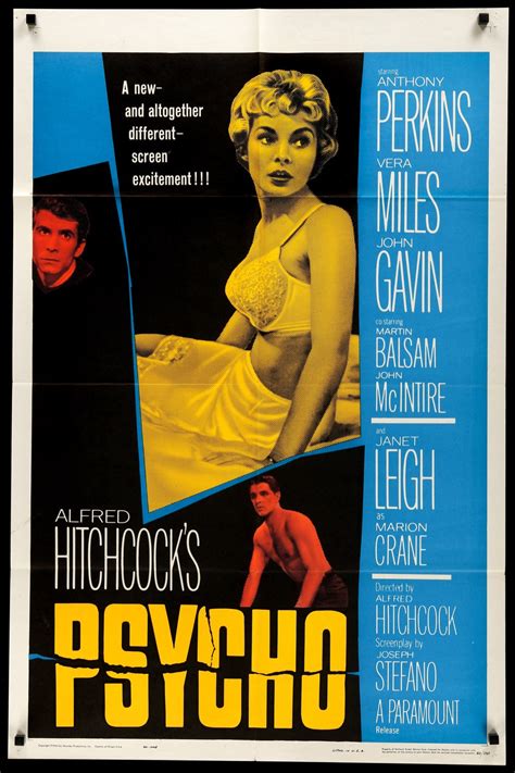 Psycho 1960 Original One Sheet Movie Poster Original Film Art