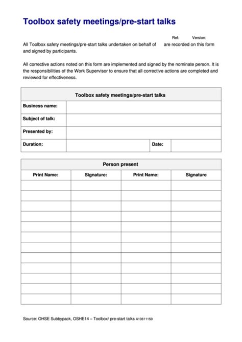 Top 6 Safety Meeting Templates Free To Download In Pdf Format