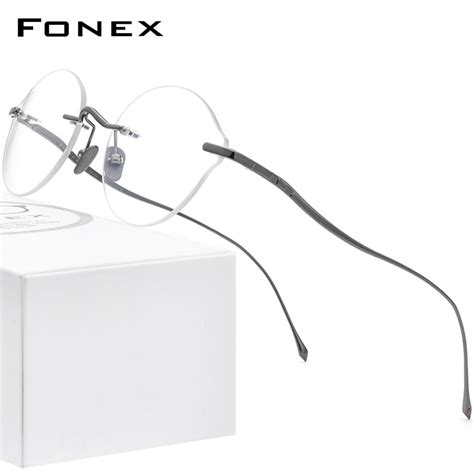 fonex pure titanium eyeglasses frame women 2020 new men rimless prescription glasses frame