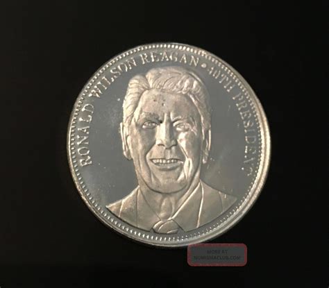 1 Troy Oz 999 Fine Silver Round Ronald Reagan 40th President Sunset Of