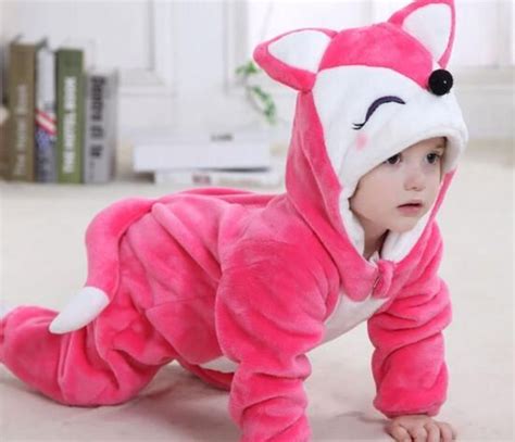 Kids Stylish Pink Fox Onesies Pink Fox Baby Costumes Fox Halloween