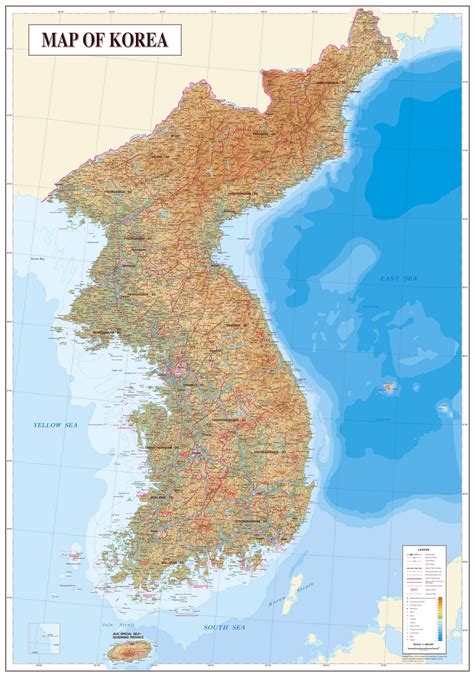 Large Detailed Topography And Geology Map Of Korean Peninsula North
