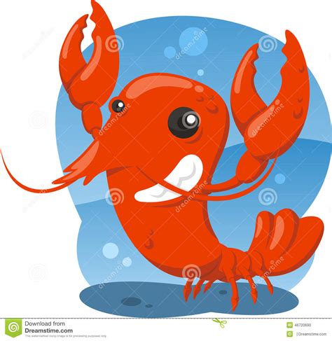 Cute Lobster Cartoon Stock Illustration Image 46720690