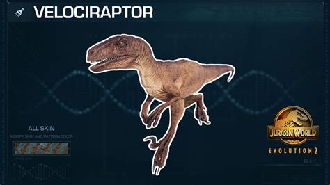All Velociraptor Skins Jurassic World Evolution 2 Youtube