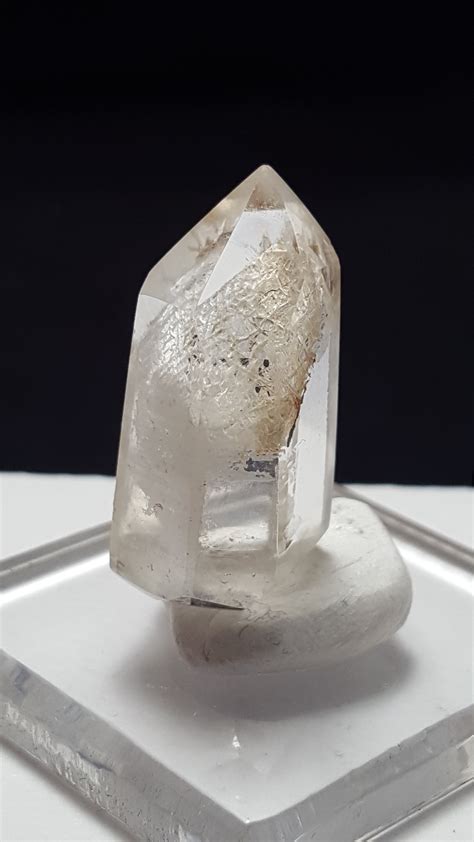 Unique Quartz Crystal From Madagascar With Grid Or Crackle Phantoms