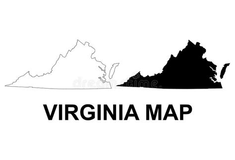 Set Of Virginia Map Shape United States Of America Flat Concept Icon