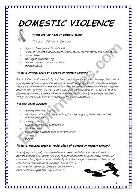 Domestic Violence Worksheets — Db